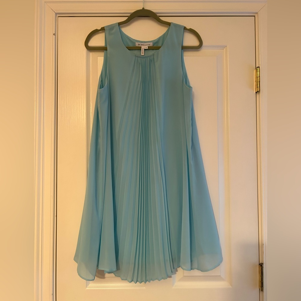 BCBGeneration Light Blue Pleated Mini Dress